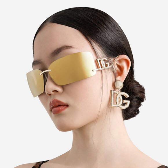 NEW DOLCE&GABBANA DG2319 02/5A GOLD SUNGLASSES DG2319 025A EYEWEAR - Picture 12 of 13